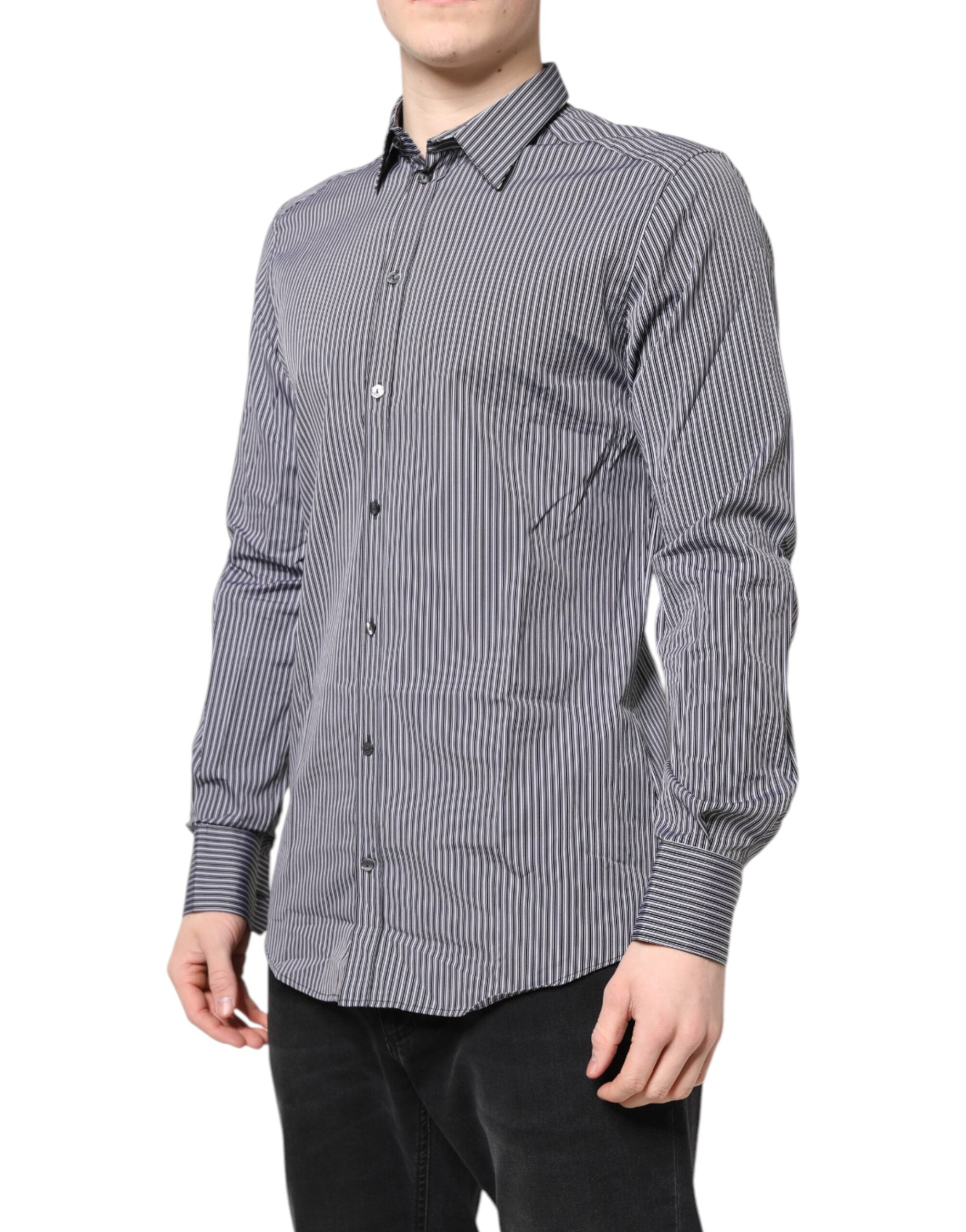 Dolce & Gabbana black and white striped GOLD shirt